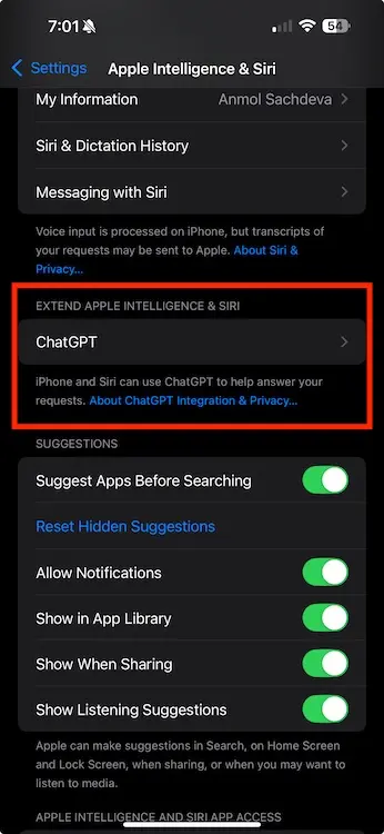 Apple intelligence chatgpt intigration
